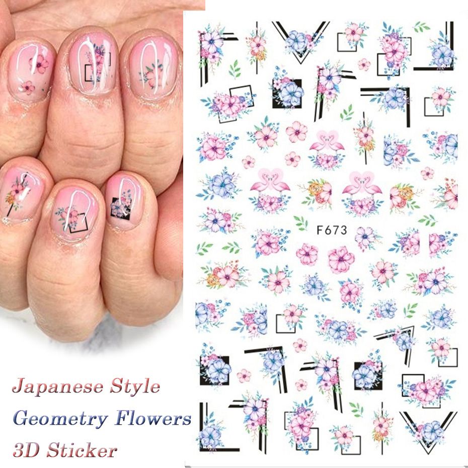 10 PCs Nail Sticker Set Summer Water Decal Nail Art Ink Flowers Leaves Graffiti Slider for Nail Decoration Foils Tattoo