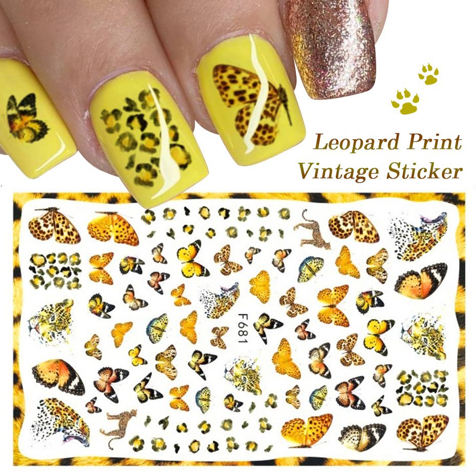 10 PCs Nail Sticker Set Summer Water Decal Nail Art Ink Flowers Leaves Graffiti Slider for Nail Decoration Foils Tattoo