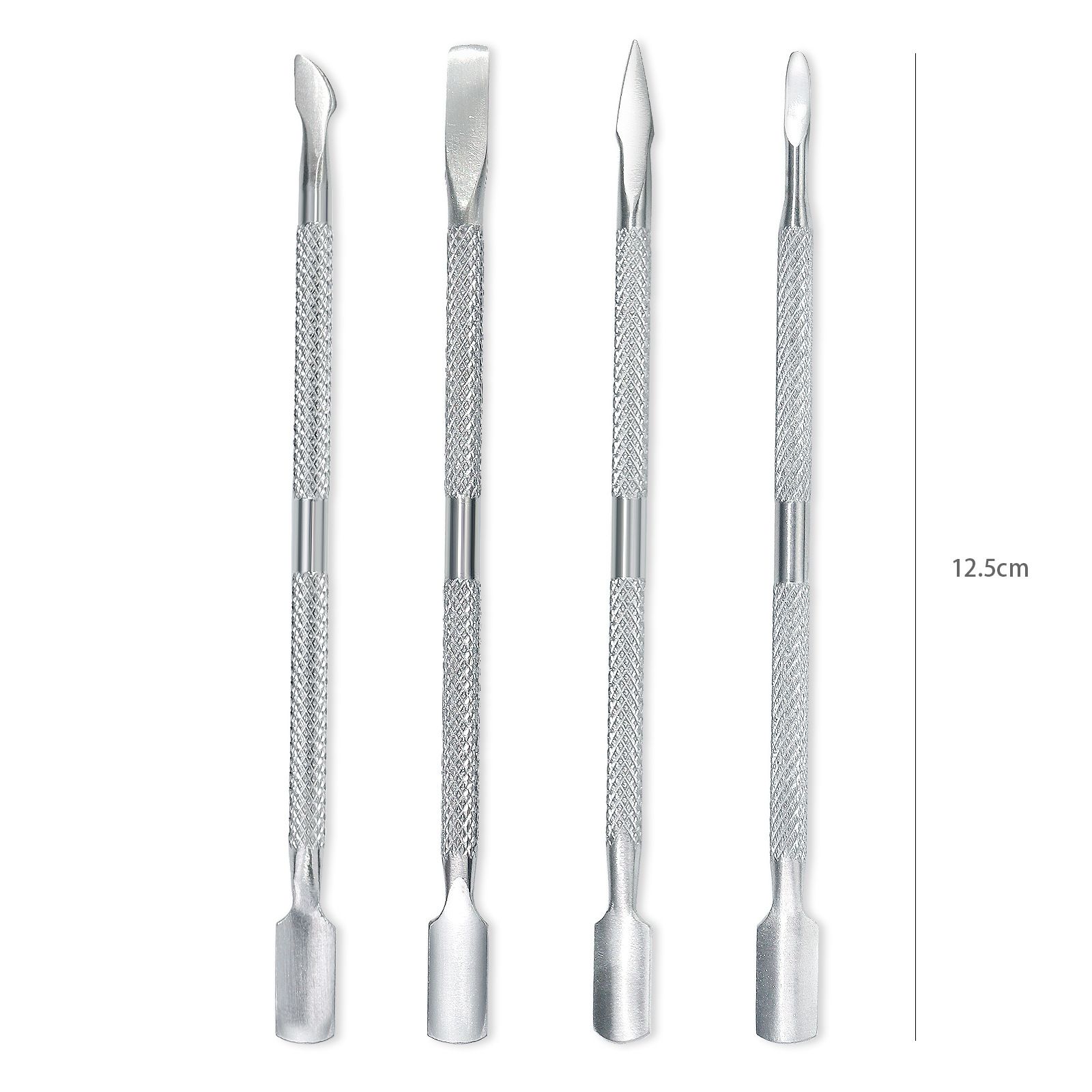 1-4pcs Double-ended Stainless Steel Cuticle Pusher Dead Skin Push Remover For Pedicure Manicure Nail Art Cleaner Care Tool