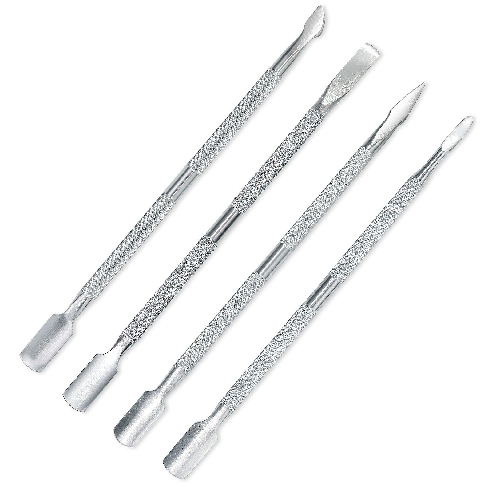 1-4pcs Double-ended Stainless Steel Cuticle Pusher Dead Skin Push Remover For Pedicure Manicure Nail Art Cleaner Care Tool