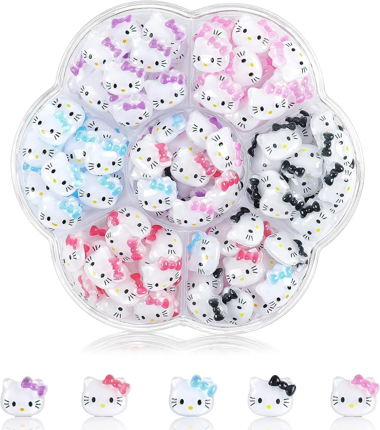 Sanrio Nail Charms Hello Kitty Design Nail Art Diy Mini Rhinestones Flatback Charms Crafts Stones for Manicure Nail Charms 70PCS view 3