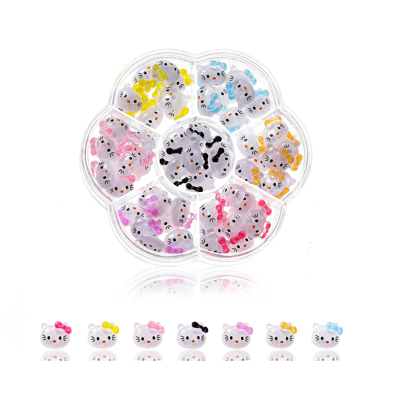 Sanrio Nail Charms Hello Kitty Design Nail Art Diy Mini Rhinestones Flatback Charms Crafts Stones for Manicure Nail Charms 70PCS view 8
