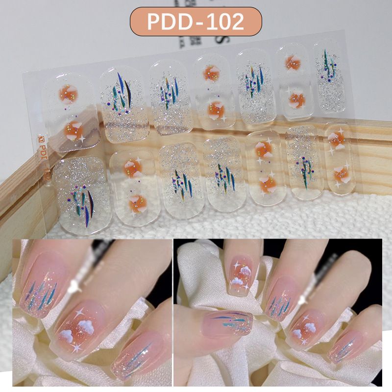 3pcs/set DIY Baking-free Nail Stickers Long-Lasting Solid Color Fresh Flowers Christmas Autumn Nail Strips Patch Slider Full Cover Decal
