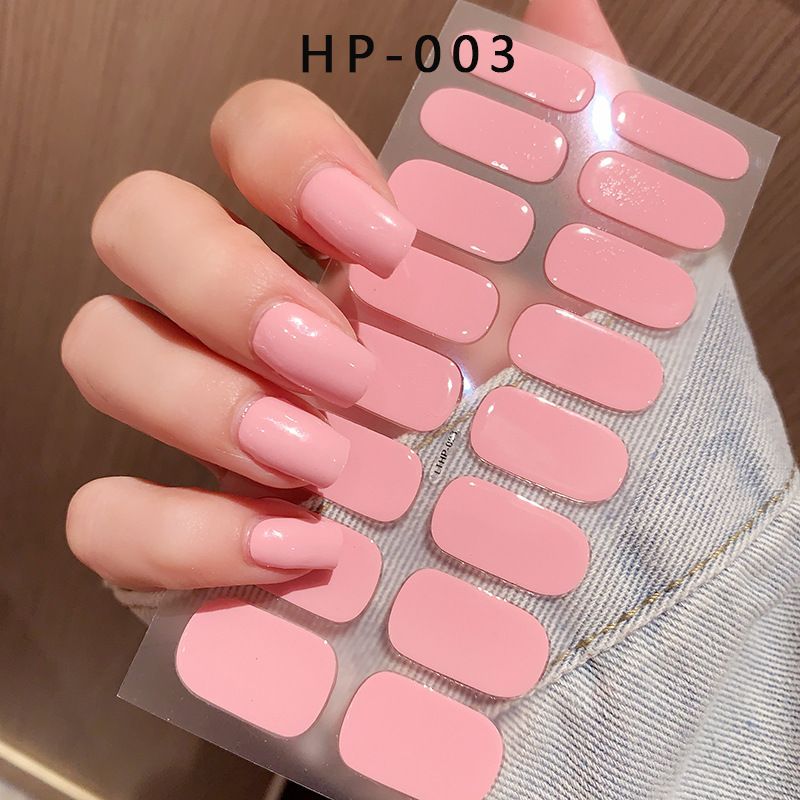 16Tips 5D Full Cover Nail Stickers UV Semi-Cured Gel Nail Wraps Sticker Fashion Nail Polish Nail Art Sticker Extension Patch