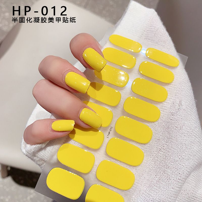 16Tips 5D Full Cover Nail Stickers UV Semi-Cured Gel Nail Wraps Sticker Fashion Nail Polish Nail Art Sticker Extension Patch