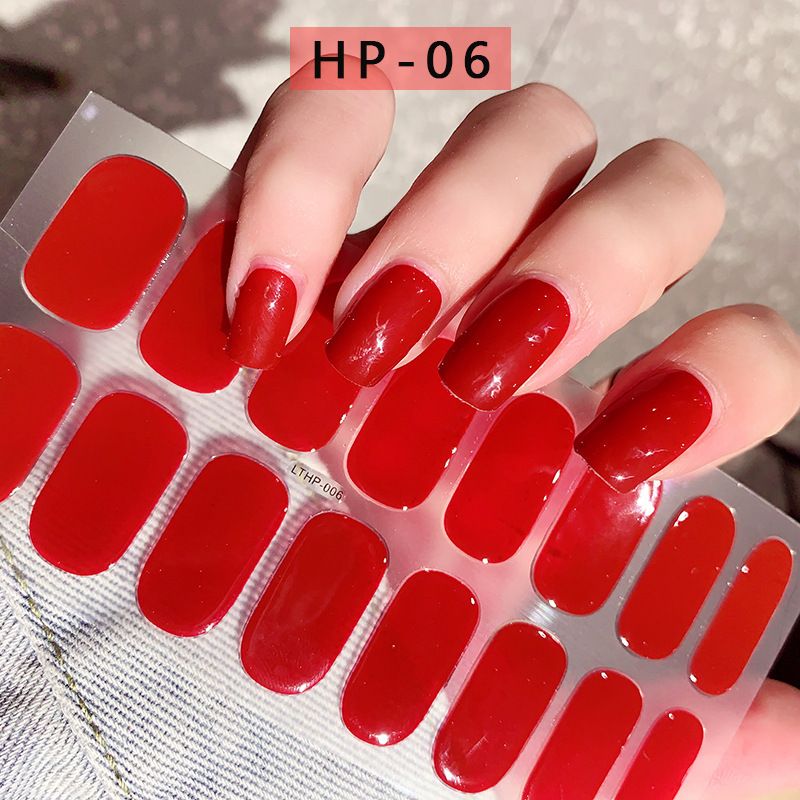 16Tips 5D Full Cover Nail Stickers UV Semi-Cured Gel Nail Wraps Sticker Fashion Nail Polish Nail Art Sticker Extension Patch