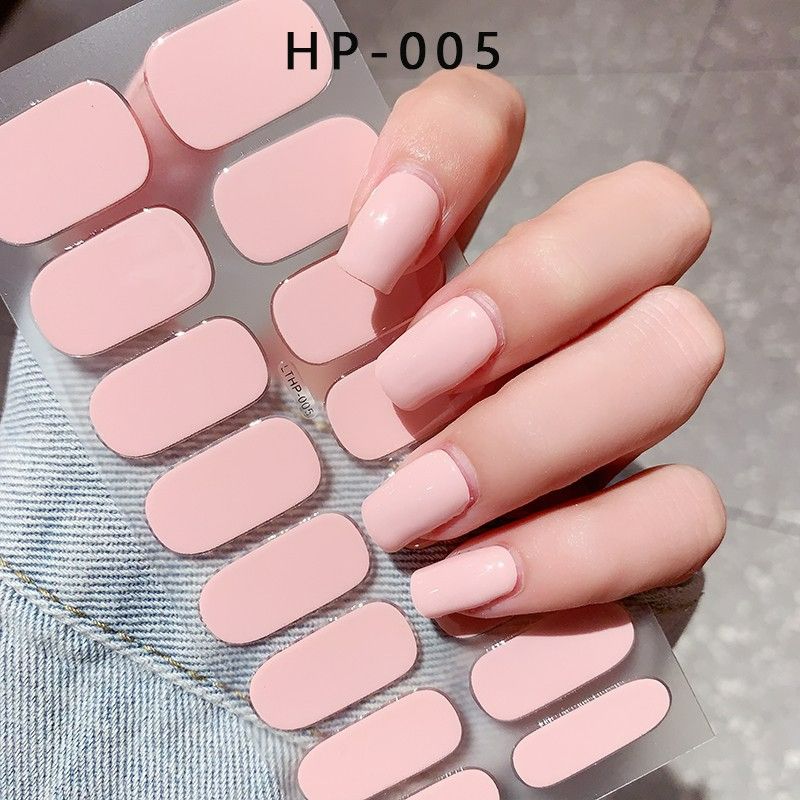 16Tips 5D Full Cover Nail Stickers UV Semi-Cured Gel Nail Wraps Sticker Fashion Nail Polish Nail Art Sticker Extension Patch