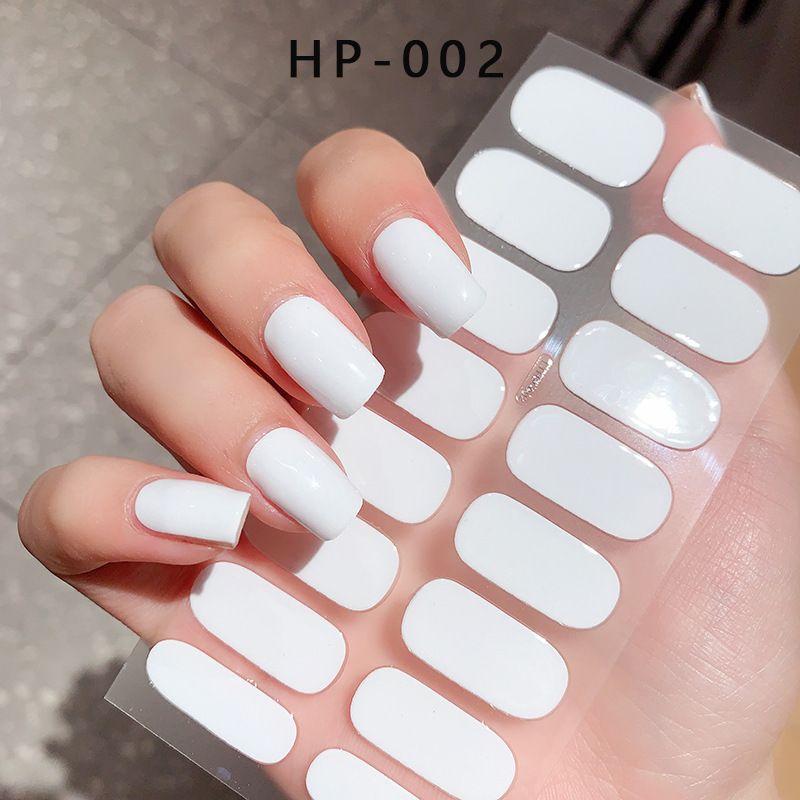 16Tips 5D Full Cover Nail Stickers UV Semi-Cured Gel Nail Wraps Sticker Fashion Nail Polish Nail Art Sticker Extension Patch