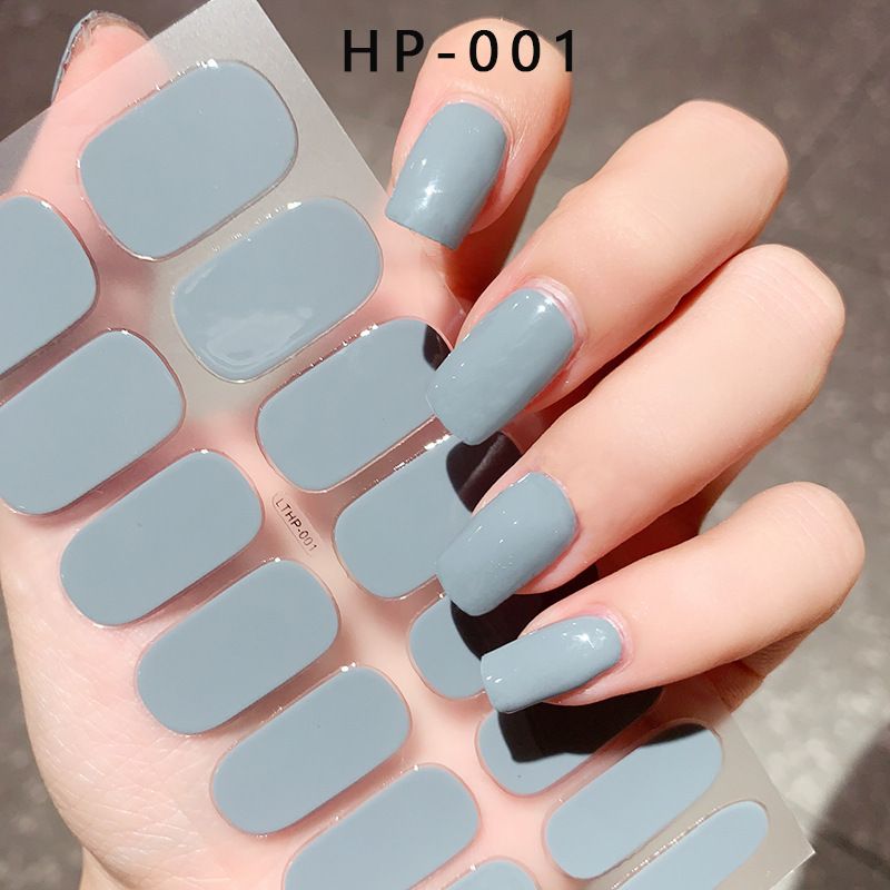 16Tips 5D Full Cover Nail Stickers UV Semi-Cured Gel Nail Wraps Sticker Fashion Nail Polish Nail Art Sticker Extension Patch
