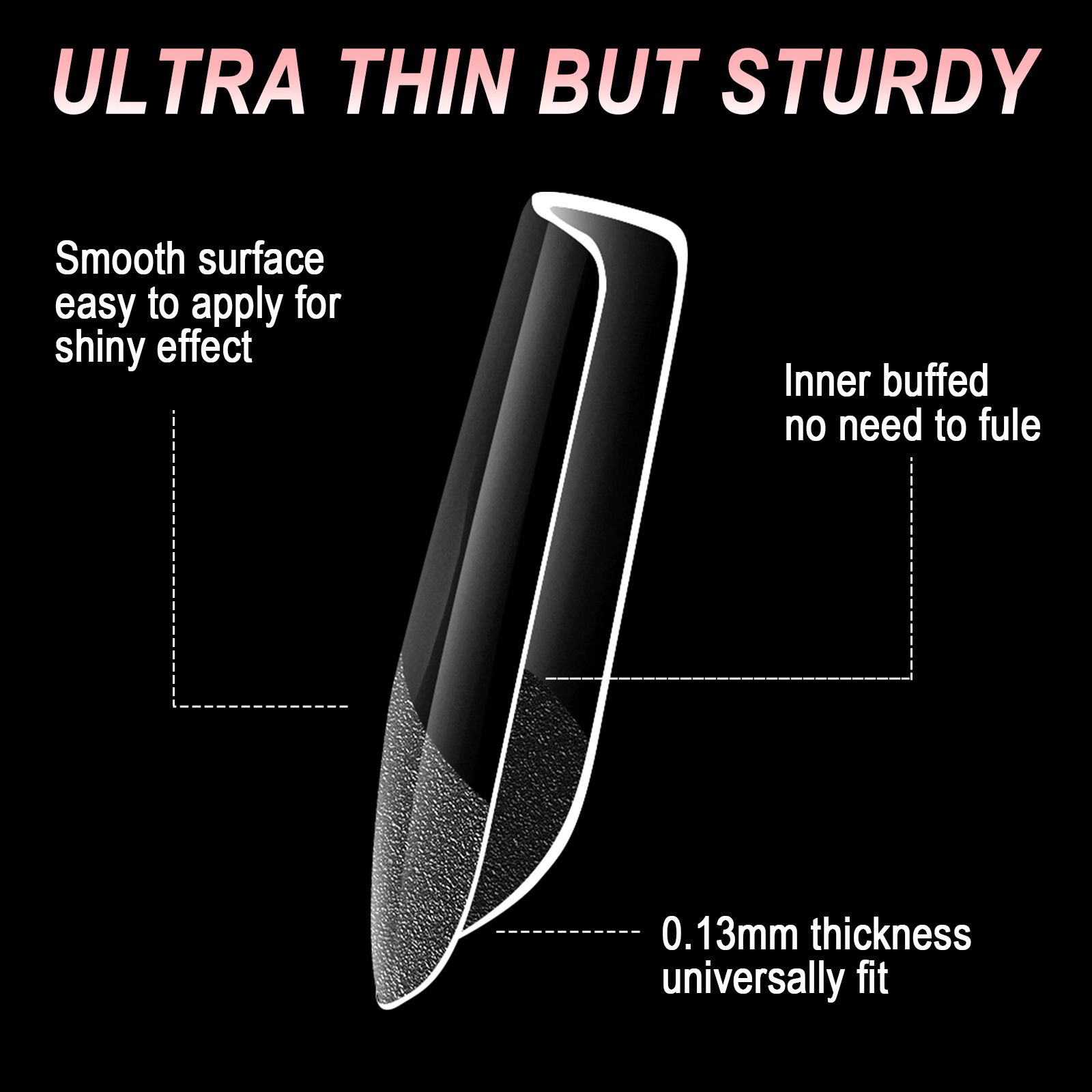 600pcs Gel Nail Tips Half Matte Clear Acrylic Nail Tips False Nail Tips for Nail Extension Manicure Tools for Nail Art Salon