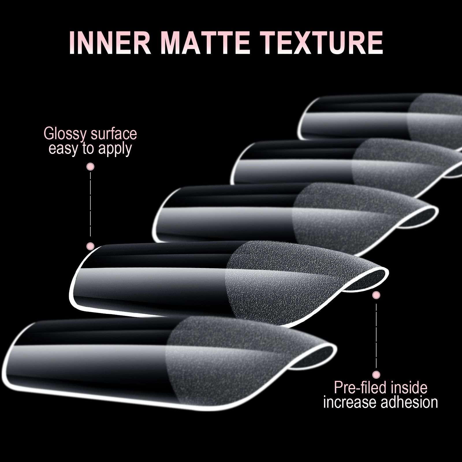 600pcs Gel Nail Tips Half Matte Clear Acrylic Nail Tips False Nail Tips for Nail Extension Manicure Tools for Nail Art Salon