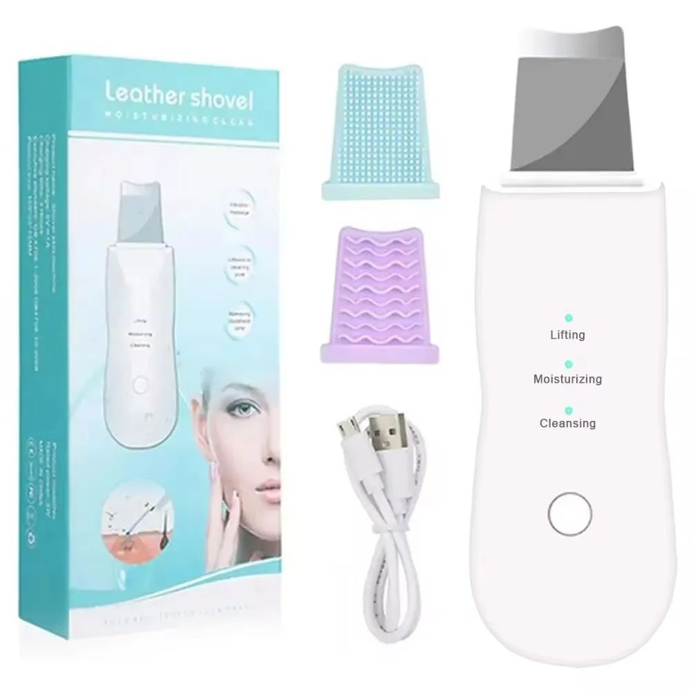 Deep Vibrate Skin Scrubber Facial Cleaner Shovel Spatula Not Ultrasonic Face ScrubberPeeling Blackhead Remover Facial Ma ssager