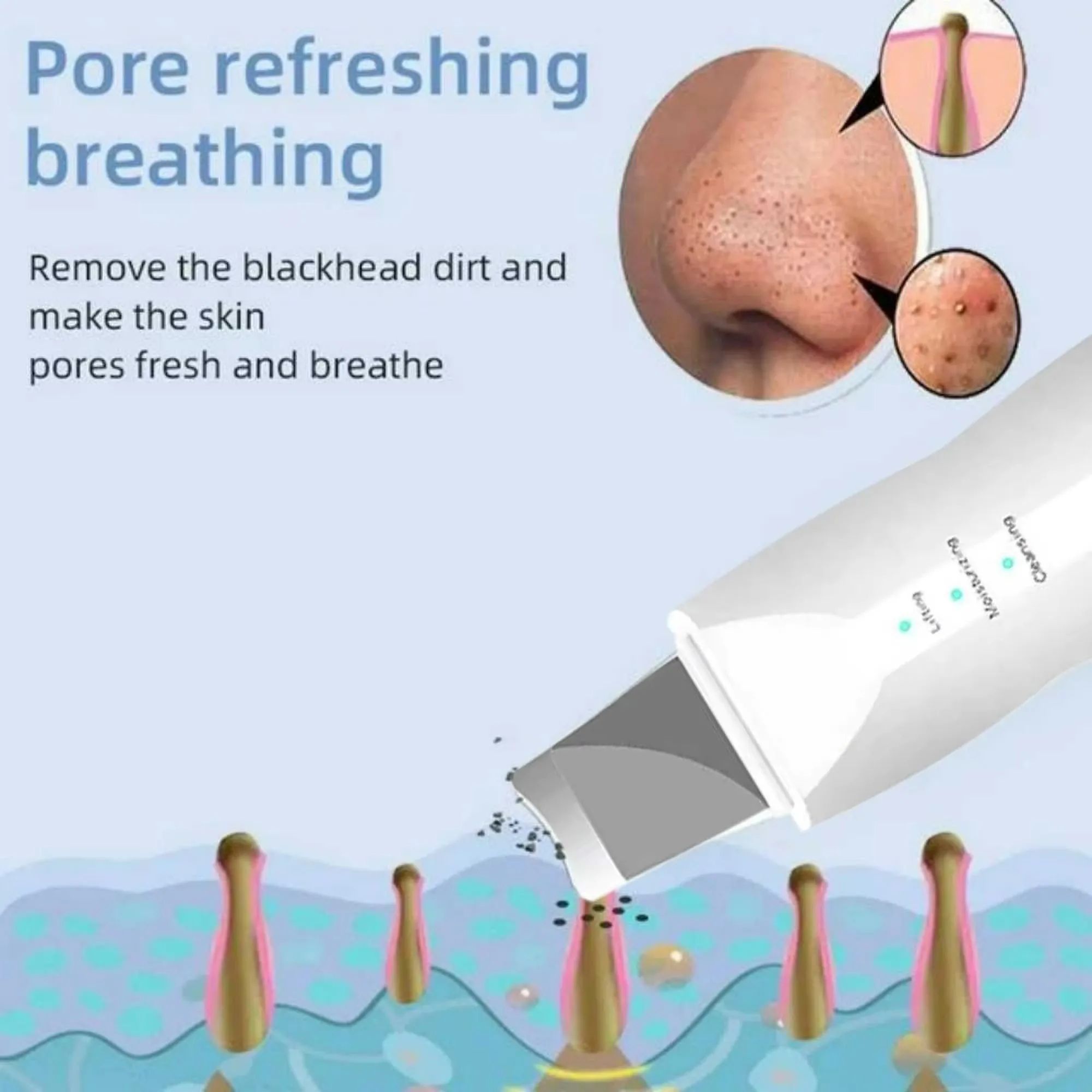 Deep Vibrate Skin Scrubber Facial Cleaner Shovel Spatula Not Ultrasonic Face ScrubberPeeling Blackhead Remover Facial Ma ssager
