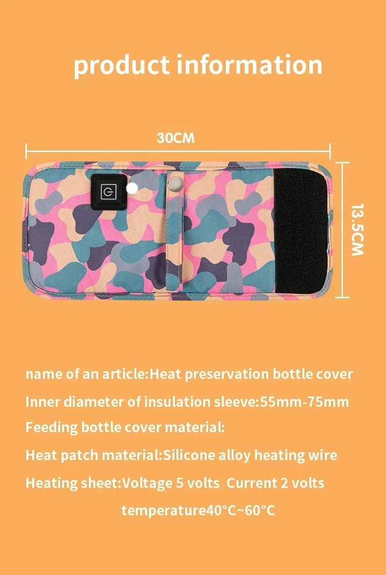 Bottle Warmer Multi Functional Bottle Heater Portable Adjustable USB Insulated Bag Baby Milk Food Warmer Tool Home Car Travel