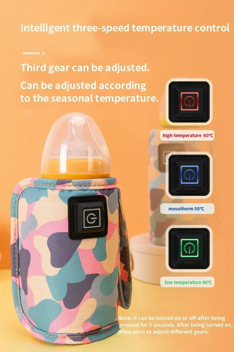 Bottle Warmer Multi Functional Bottle Heater Portable Adjustable USB Insulated Bag Baby Milk Food Warmer Tool Home Car Travel