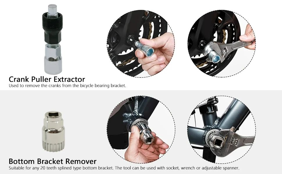 Bike Tool Kit 6 Pcs Professional Bicycle Repair Tools for Mountain Bike with 3-in-1 Cassette Remover Wrench Chain Breaker