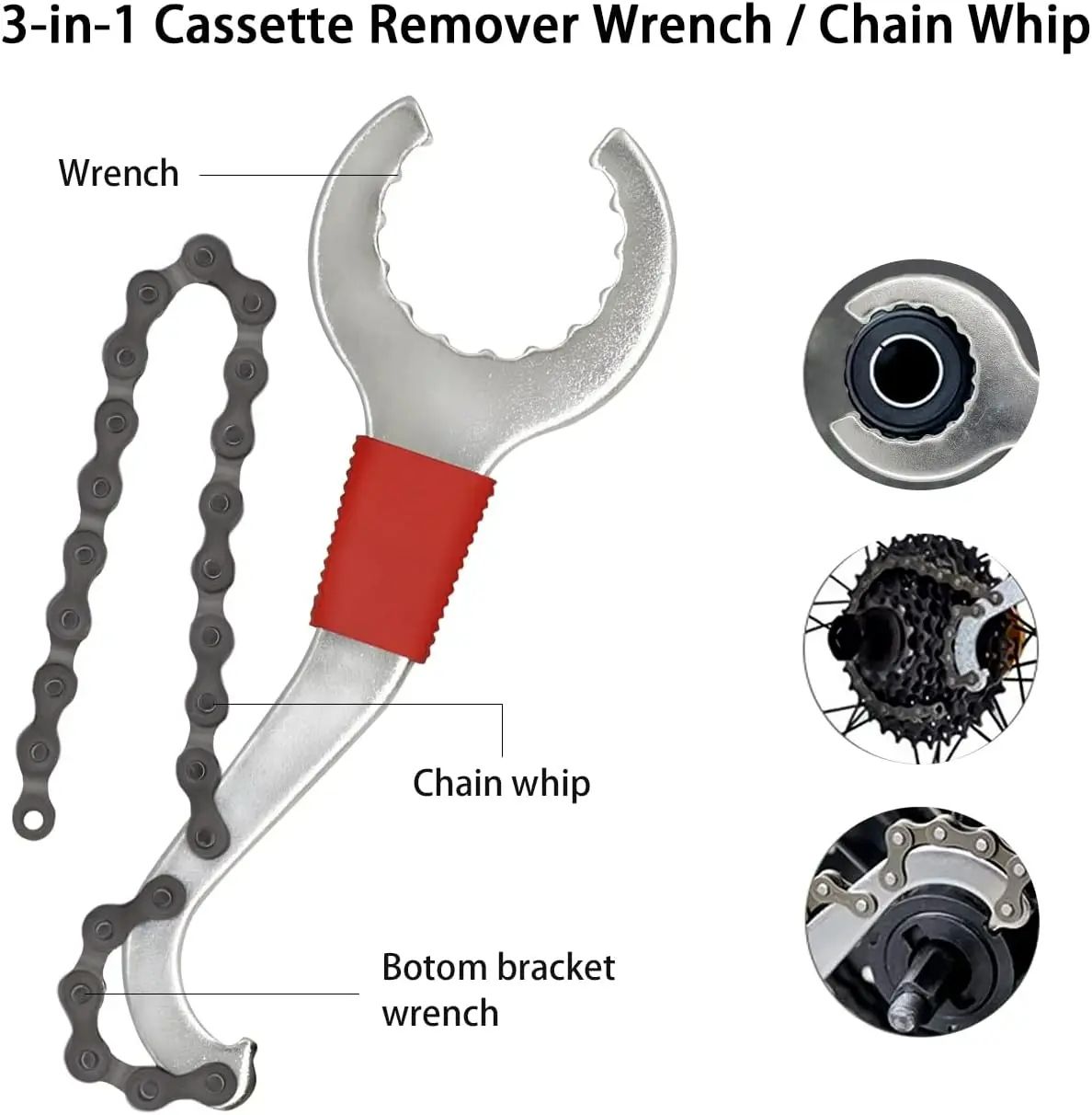 Bike Tool Kit 6 Pcs Professional Bicycle Repair Tools for Mountain Bike with 3-in-1 Cassette Remover Wrench Chain Breaker