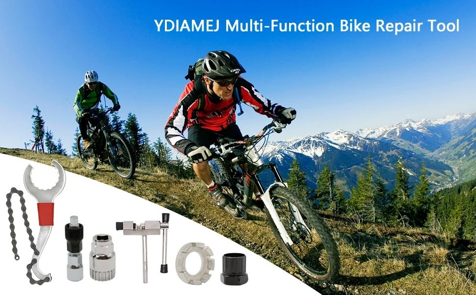 Bike Tool Kit 6 Pcs Professional Bicycle Repair Tools for Mountain Bike with 3-in-1 Cassette Remover Wrench Chain Breaker