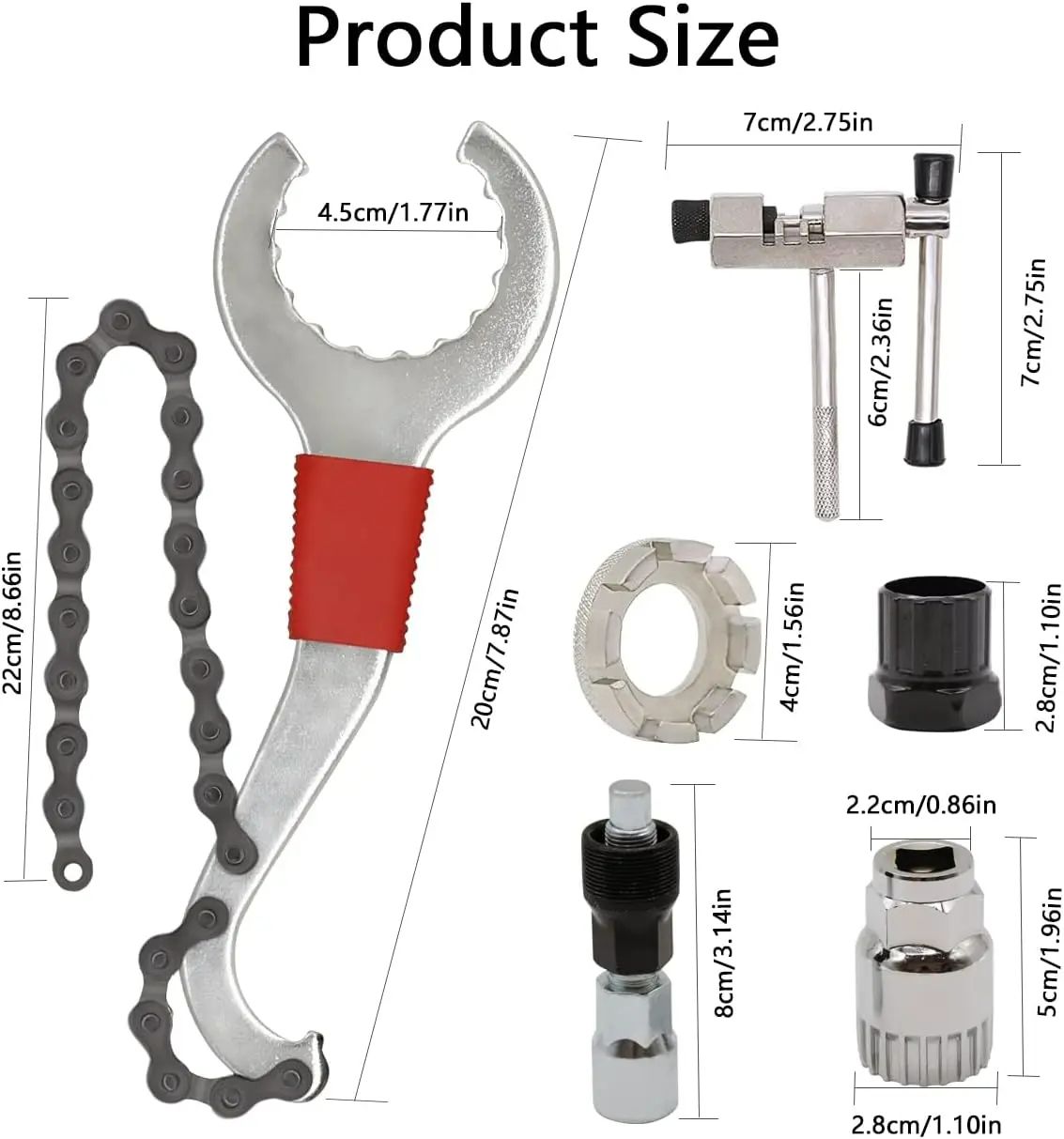 Bike Tool Kit 6 Pcs Professional Bicycle Repair Tools for Mountain Bike with 3-in-1 Cassette Remover Wrench Chain Breaker