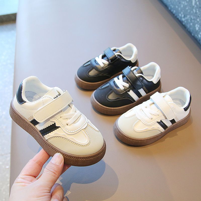 Children's moral training shoes 2024 autumn edition boys' sports shoes casual board shoes girls' white shoes soft soled baby Forrest shoes