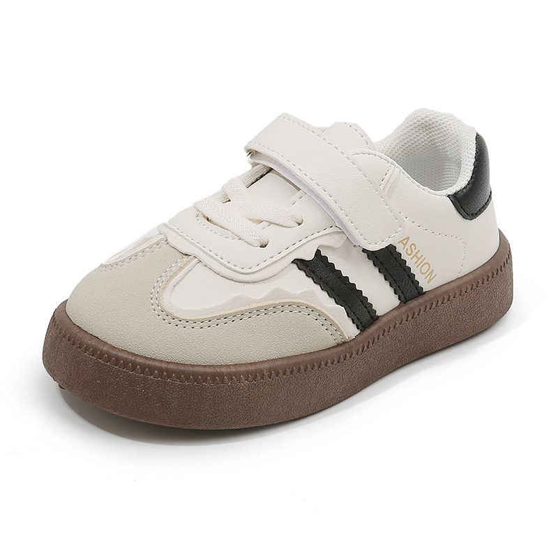Children's moral training shoes 2024 autumn edition boys' sports shoes casual board shoes girls' white shoes soft soled baby Forrest shoes