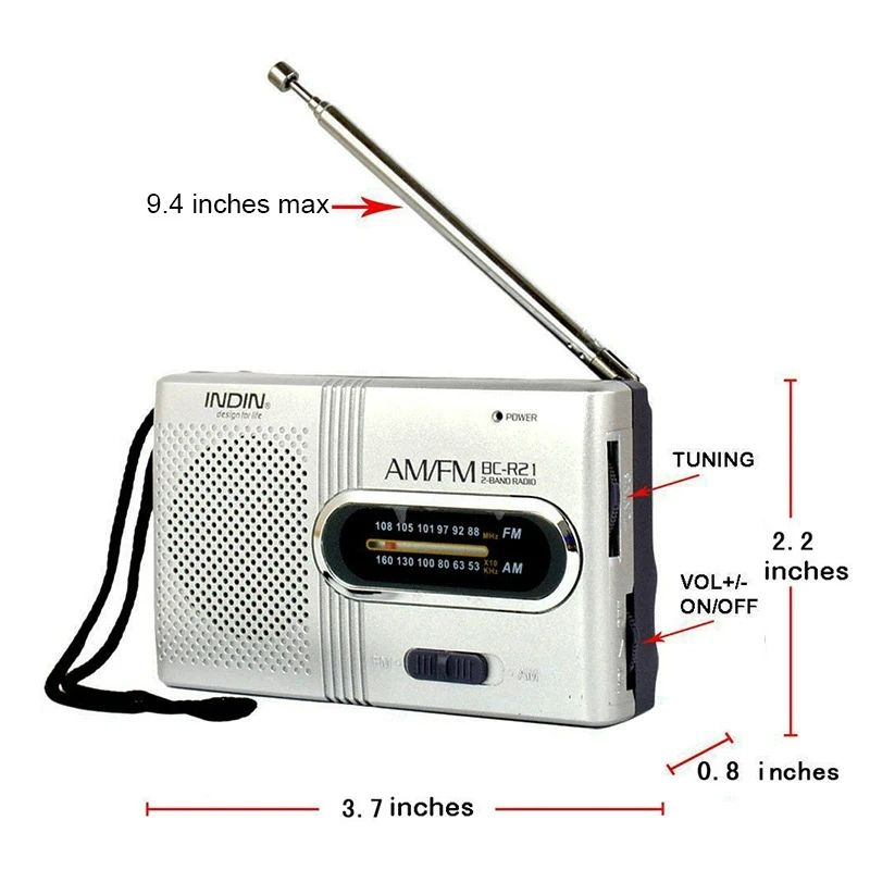 New BC-R2 Portable Retro Radio Telescopic Antenna Speaker Mini Outdoor Dual Band AM FM Music Player Radio Receiver Stereo