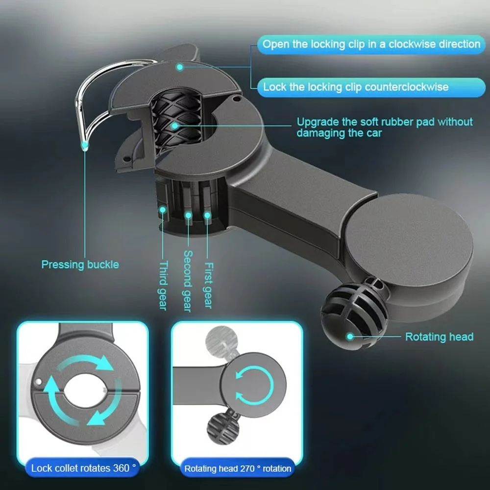 Car Seat Back Cooling Fan USB Charge Dual Head Fan 360 Degree Rotation Auto Headrest Ventilation Fan Car Interior Neck Cooler