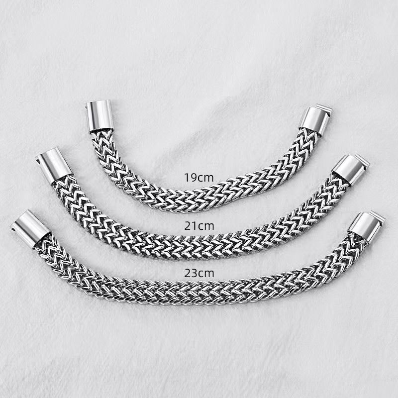 Stainless Steel Braided Double Row Front and Rear Fish Scale Alloy Magnetic Buckle Bracelet with Keel Jewelry New Model