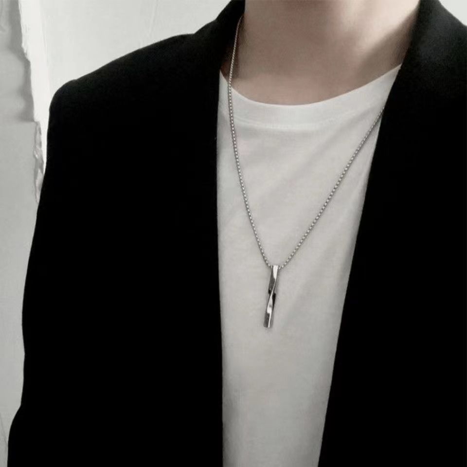 Internet celebrity spiral necklace men's trend in Internet celebrity spiral necklace men's trend ins extremely simple style, minimalist personality hip-hop men