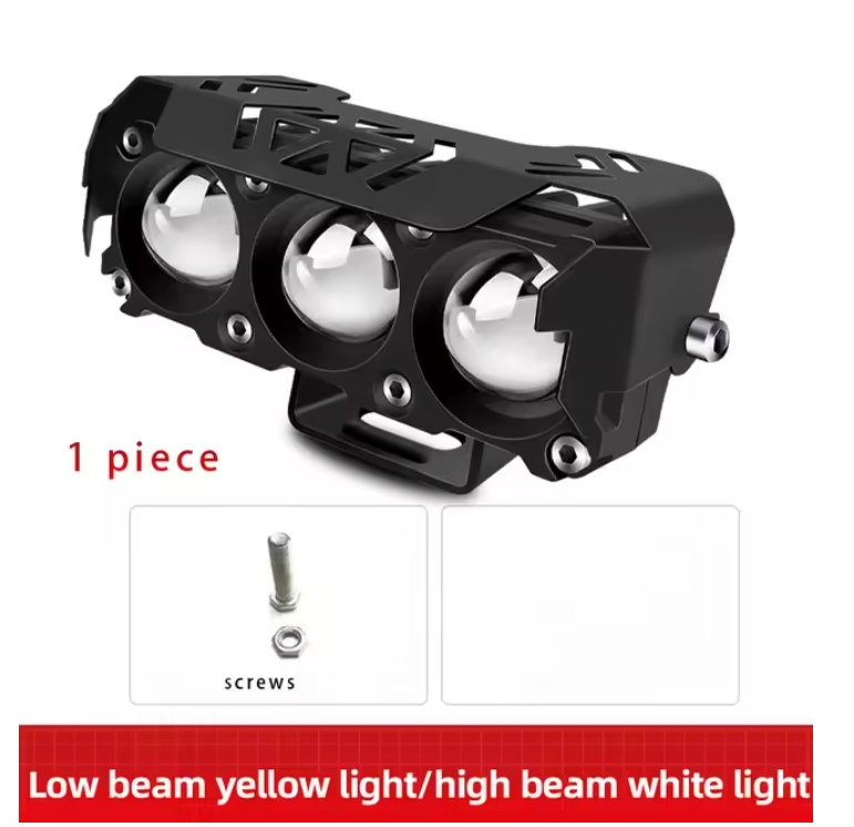 New motorcycle three eye LED spotlights, electric vehicle modified headlights, external spotlights