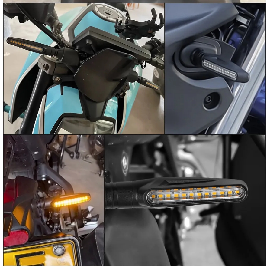 Motorcycle Led Turn Signals Directional Indicators Flashing Rear Tail Brake Flasher Light Stop Signal Light Motorcycle DRL Lamp