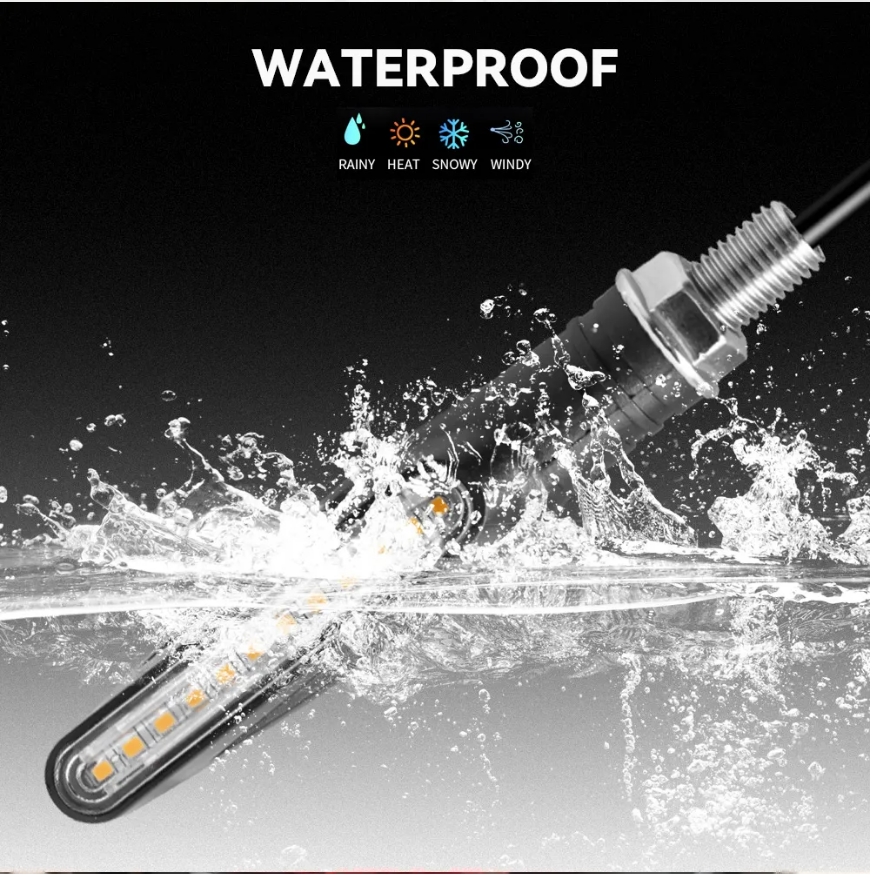Motorcycle Led Turn Signals Directional Indicators Flashing Rear Tail Brake Flasher Light Stop Signal Light Motorcycle DRL Lamp