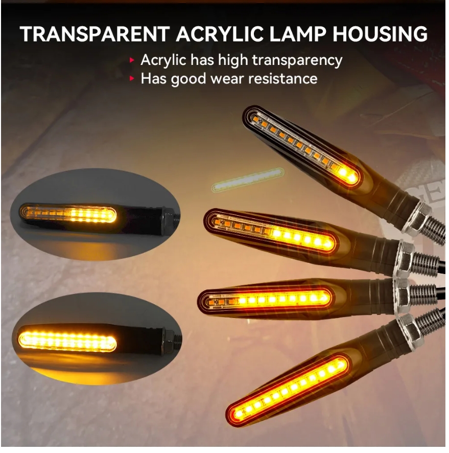 Motorcycle Led Turn Signals Directional Indicators Flashing Rear Tail Brake Flasher Light Stop Signal Light Motorcycle DRL Lamp