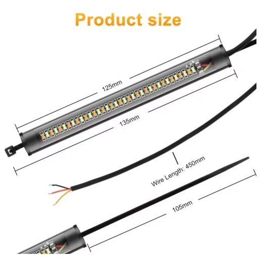12V LED Ring Fork Strip Lamp Flashing Blinker Motorcycle Turn Signal Light & DRL Amber White Moto Flasher Auto Accessorie