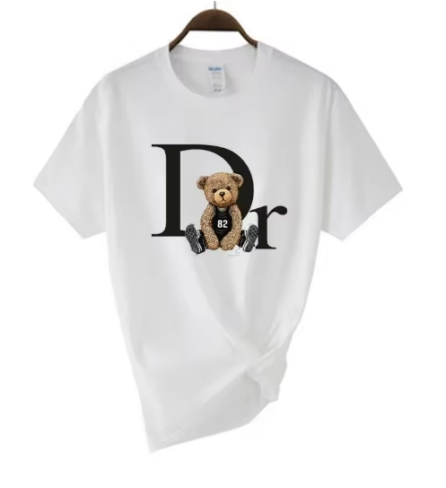 Fashion Luxury Brand Cute Bear Print Women T-shirt Tshirt Summer Graphic Fashion Female T Shirts Woman Clothing Free Shipping