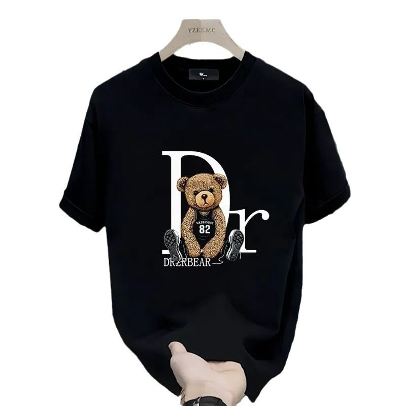 Fashion Luxury Brand Cute Bear Print Women T-shirt Tshirt Summer Graphic Fashion Female T Shirts Woman Clothing Free Shipping