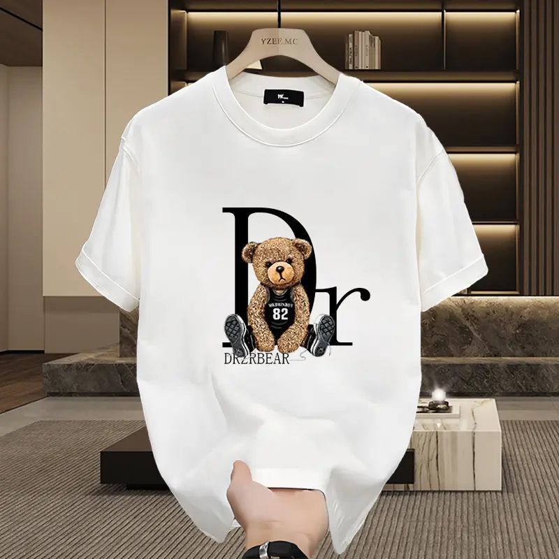 Fashion Luxury Brand Cute Bear Print Women T-shirt Tshirt Summer Graphic Fashion Female T Shirts Woman Clothing Free Shipping