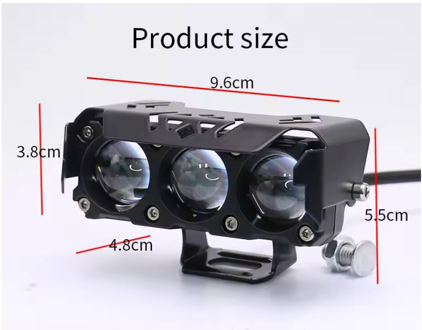New motorcycle three eye LED spotlights, electric vehicle modified headlights, external spotlights
