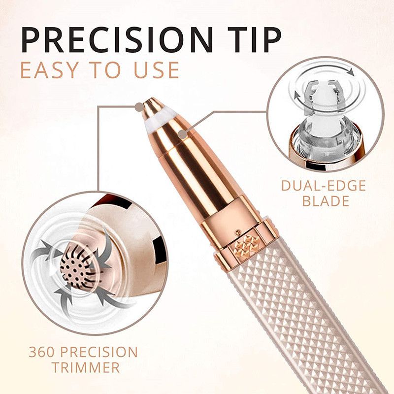 2 in 1 Multifunctional Lipstick Shaver with LED Light Armpit Hair Leg Hair Shaver Electric Eyebrow Shaver Women's Hair Remover