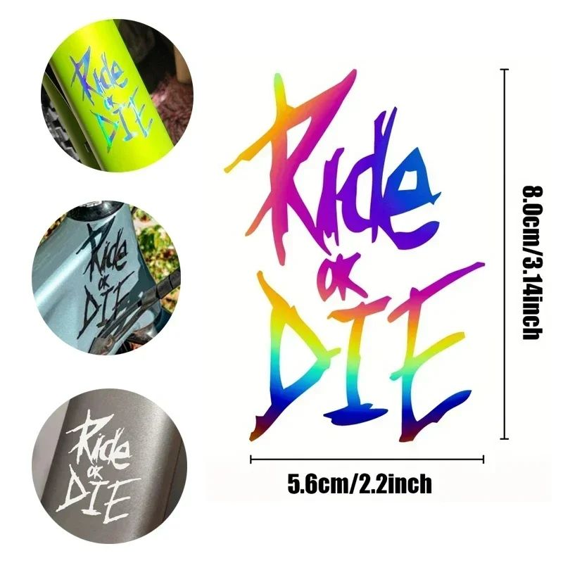 3pcs/set Ride or Die Bike Frame Stickers Bicycle Top Tube Waterproof Decals for MTB Bicycle Decorative Frame Bike Motorcycle Accessories