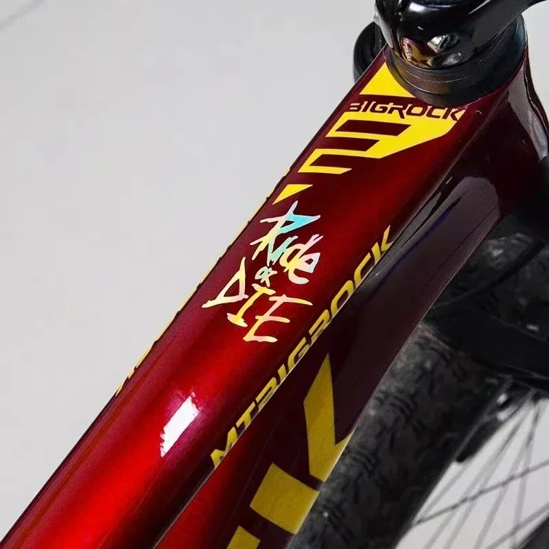 3pcs/set Ride or Die Bike Frame Stickers Bicycle Top Tube Waterproof Decals for MTB Bicycle Decorative Frame Bike Motorcycle Accessories