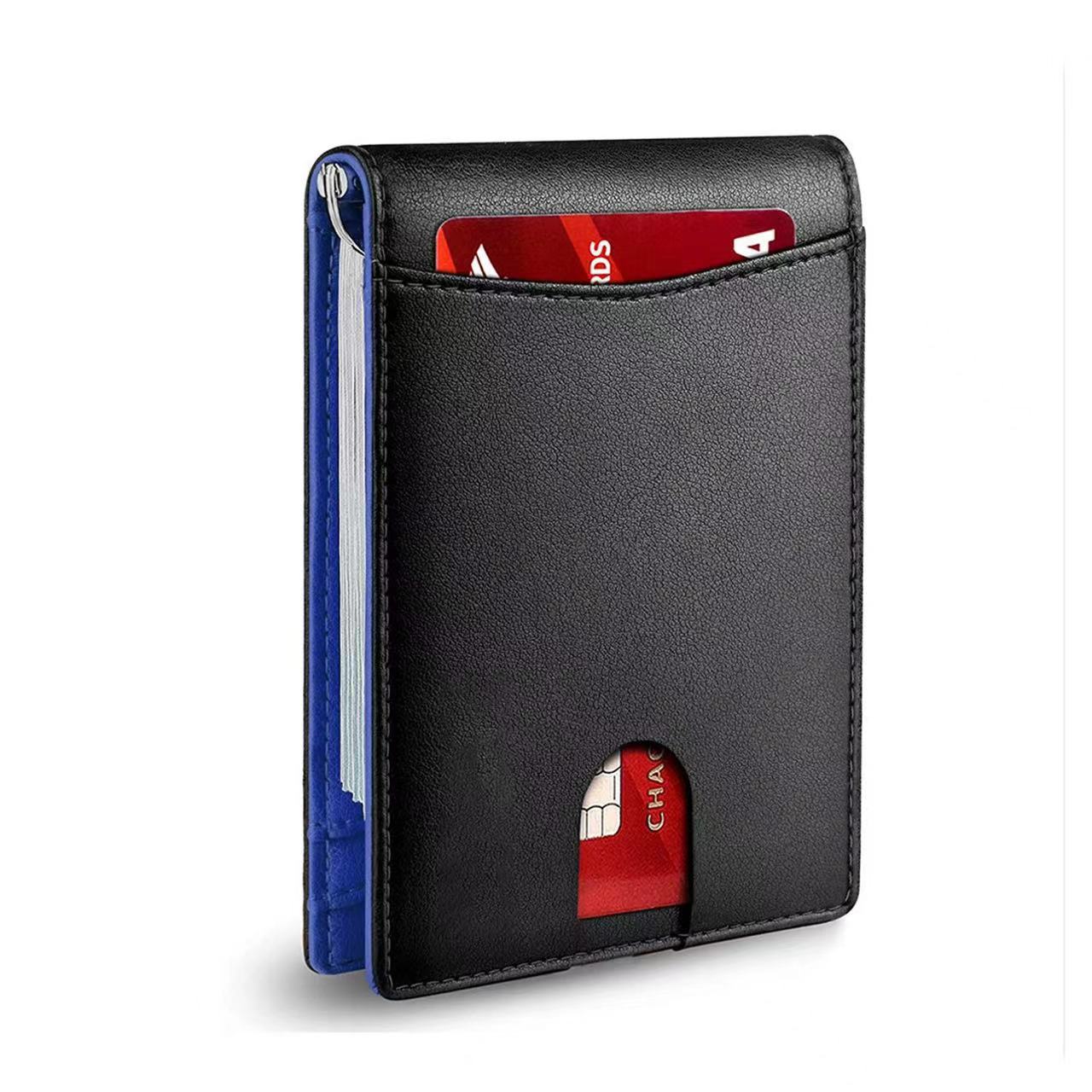 Slim Wallets for Men - Leather Money Clip Mens Wallet - RFID Blocking Front Pocket Bifold Wallet - Minimalist Credit Card Holder