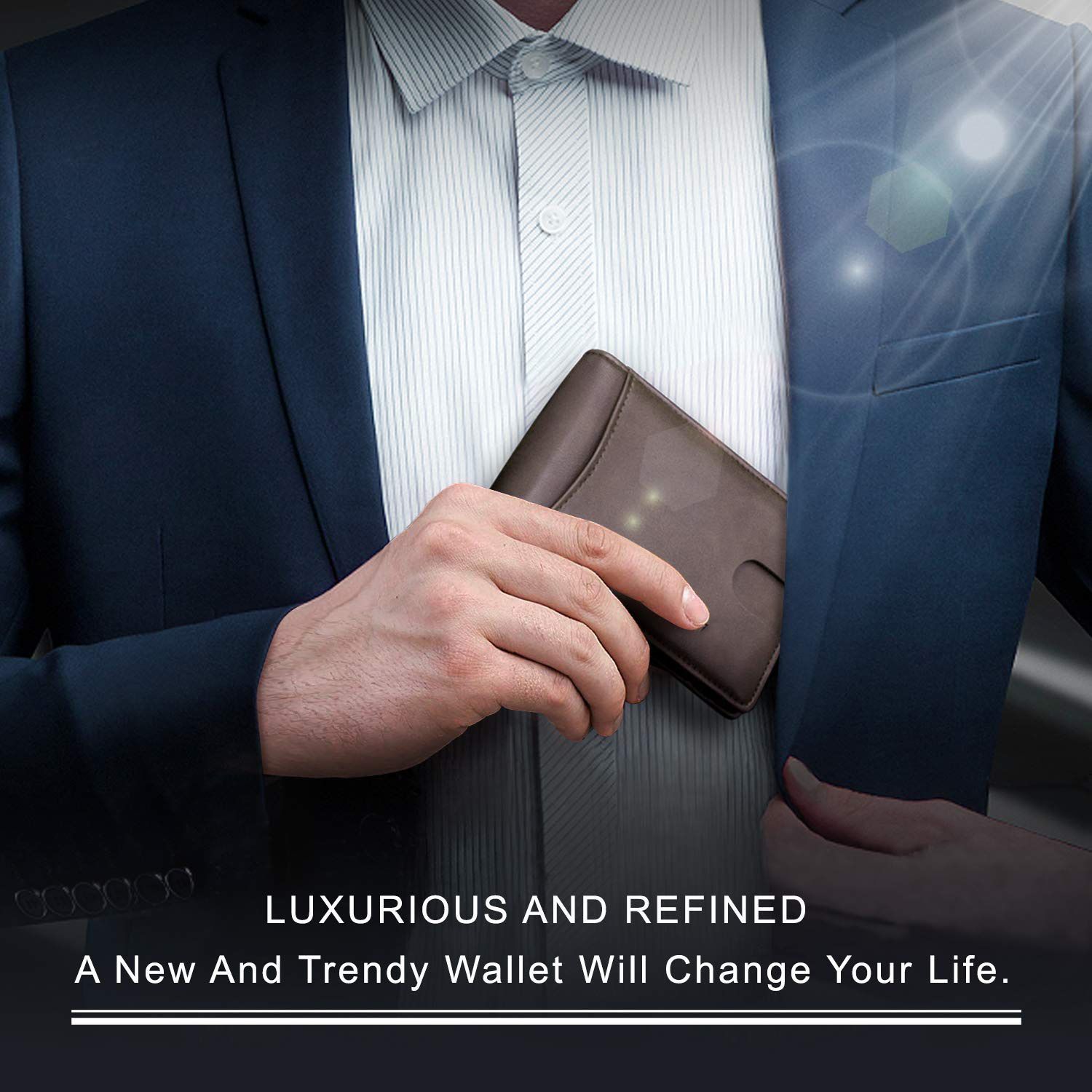 Slim Wallets for Men - Leather Money Clip Mens Wallet - RFID Blocking Front Pocket Bifold Wallet - Minimalist Credit Card Holder