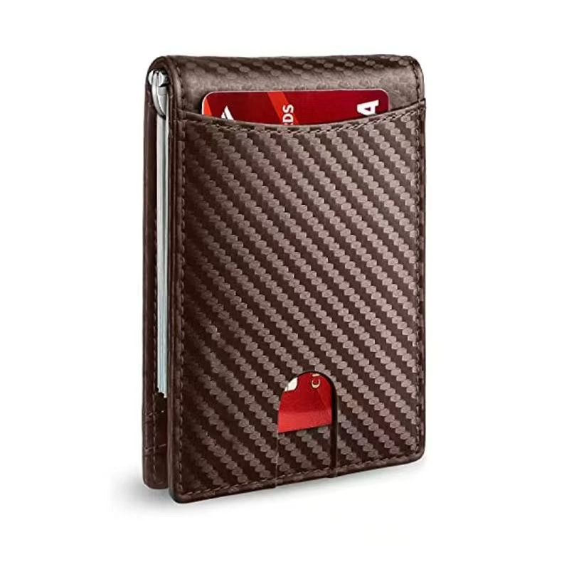 Slim Wallets for Men - Leather Money Clip Mens Wallet - RFID Blocking Front Pocket Bifold Wallet - Minimalist Credit Card Holder