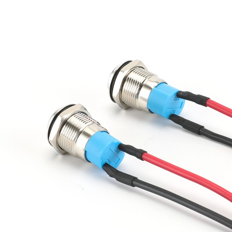 1NC+1NO High head Waterproof Metal Push Button Switch LED Light Self-locking/reset 3~220V 12mm Oxidized black