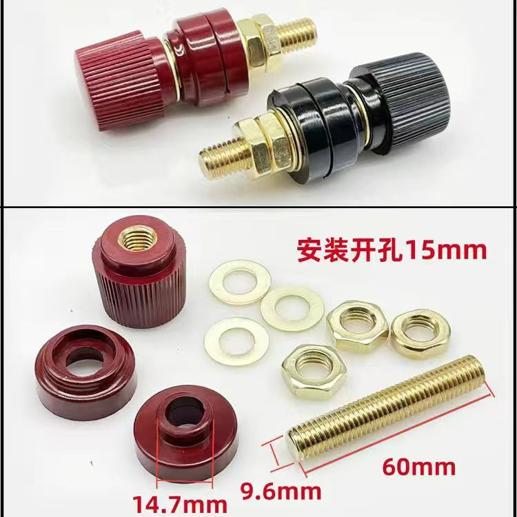 M6 M8 M10 Wire Binding Post Thread Screw Black/Red Set Weld Inverter Clamp Power Supply Splice Connect Battery Terminal