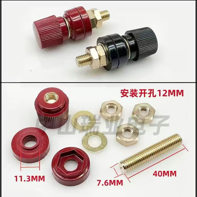M6 M8 M10 Wire Binding Post Thread Screw Black/Red Set Weld Inverter Clamp Power Supply Splice Connect Battery Terminal