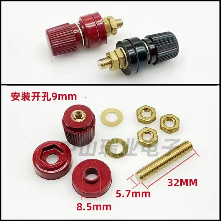 M6 M8 M10 Wire Binding Post Thread Screw Black/Red Set Weld Inverter Clamp Power Supply Splice Connect Battery Terminal