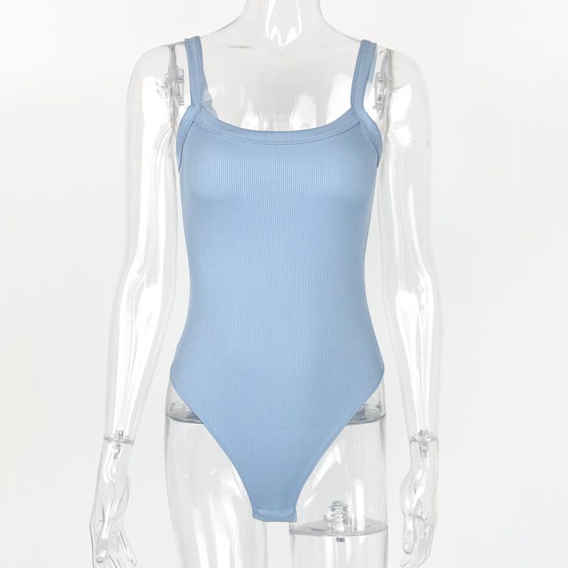 Strap Solid Bodycon Sexy Body Casual Basic White Summer Bodysuit Women Tops Sleeveless Sheer Bodysuits Jumpsuit Slim