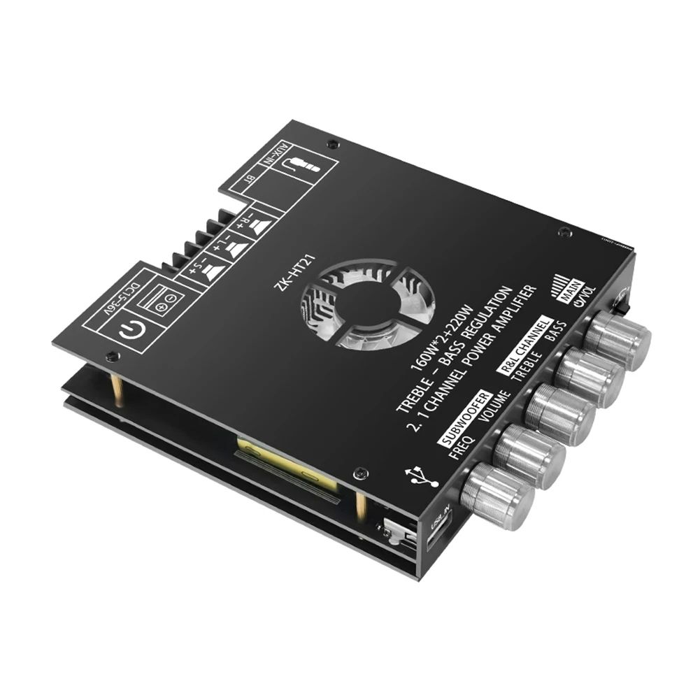 ZK-HT21 Digital Power Amplifier Board Module DC15-36V TDA7498E Stereo Power Amplifier Module AUX/USB Input Bluetooth-Compatible